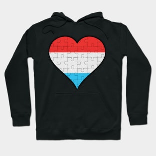 Luxembourgish Jigsaw Puzzle Heart Design - Gift for Luxembourgish With Luxembourg Roots Hoodie